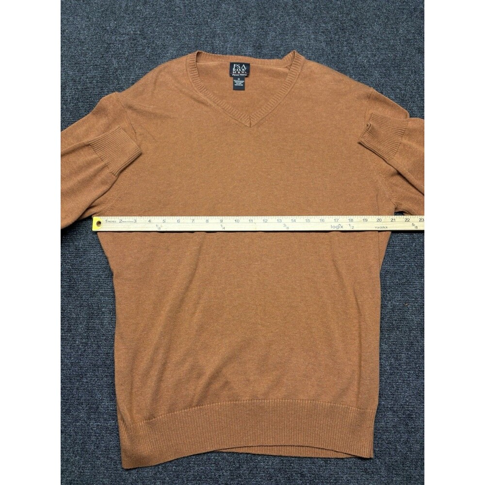 Jos A Bank Signature Collection Sweater Mens M Pima Cotton V-Neck Rust Orange - Picture 8 of 9